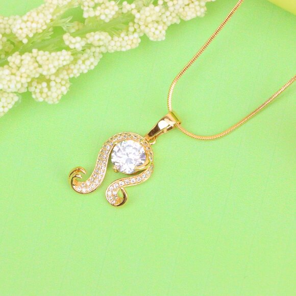 "Rose Gold Leo Zodiac Pendant with Sparkling CZ Centerpiece, XPPT1541 - Picture 12 of 13